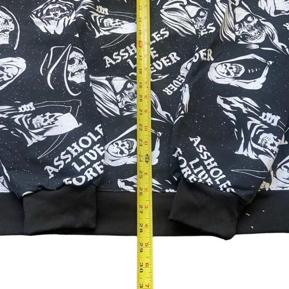 ALF Hoodie Sweatshirt Adult L Black AOP Pullover Hoodie Goth - Picture 2 of 6